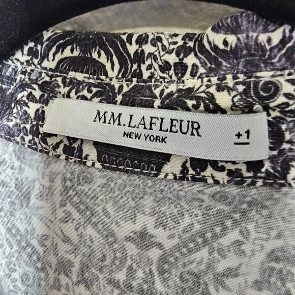 MM Lafleur 1x Baroque Damask  Button Up Blouse Top Career Office Professional - Picture 4 of 6
